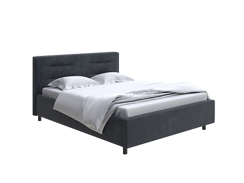 Кровать с мягким изголовьем Nuvola-8 NEW - Кровать в лаконичном стиле с горизонтальной отстрочкой  в изголовье