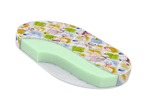 Жесткий матрас Oval Baby Sweet - Двустороний детский матрас для овальной кровати.