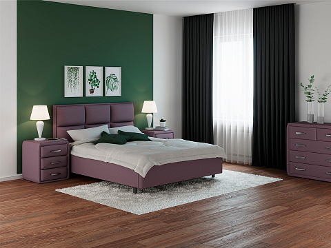 Кровать в стиле минимализм Malina - Изящная кровать без встроенного основания из массива сосны с мягкими элементами.