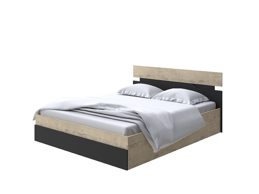 Кровать Milton с подъемным механизмом 80x190 ЛДСП Бунратти/Черный - Современная кровать с подъемным механизмом.