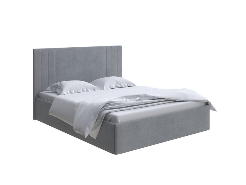 Кровать Liberty 90x200 Ткань: Велюр Ultra Осенний туман - Аккуратная мягкая кровать в обивке из мебельной ткани