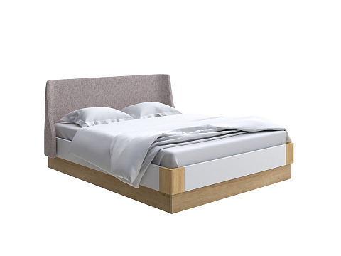 Коричневая кровать Lagom Side Chips с подъемным механизмом - Кровать со встроенным ПМ механизмом. 