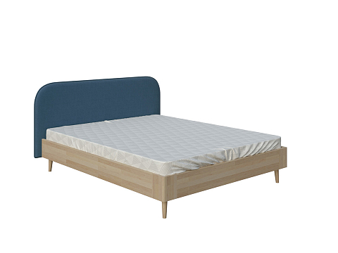 Кровать полуторная Lagom Plane Wood - Оригинальная кровать без встроенного основания из массива сосны с мягкими элементами.