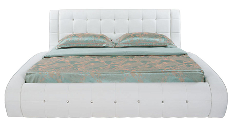 Серая кровать Nuvola-1 - Кровать футуристичного дизайна из экокожи класса «Люкс».