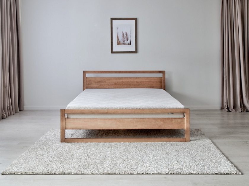 Кровать Kvebek 200x190 Массив (сосна) Антик - Элегантная кровать из массива дерева с основанием