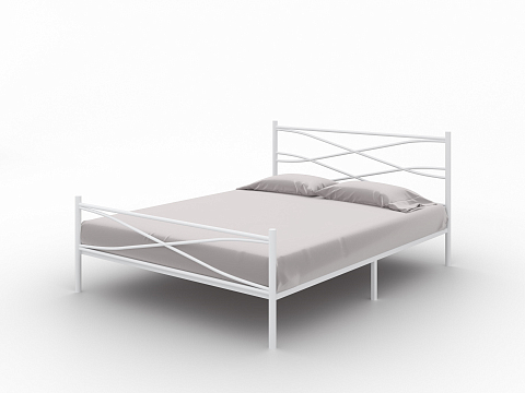 Двуспальная кровать Страйп - Изящная кровать с облегченной металлической конструкцией и встроенным основанием