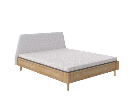 Кровать с мягким изголовьем Lagom Hill Wood - Оригинальная кровать без встроенного основания из массива сосны с мягкими элементами.